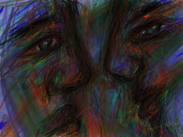 Digital Arts titled "Flou regard" by Henry Neu, Original Artwork, Digital Painting