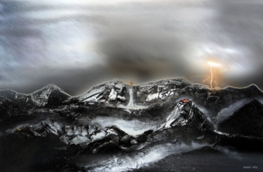 Arte digitale intitolato "Terrils lunaires" da Henry Neu, Opera d'arte originale, Pittura digitale