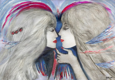Arte digital titulada "Les amoureuses esqu…" por Henry Neu, Obra de arte original, Trabajo Digital 2D