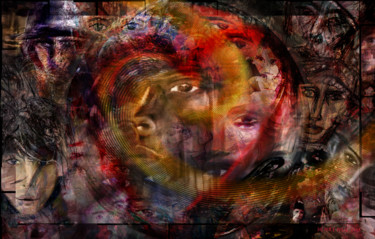 Digitale Kunst mit dem Titel "Visages du Monde" von Henry Neu, Original-Kunstwerk, Digitale Malerei