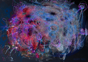 Digitale Kunst mit dem Titel "Impacts" von Henry Neu, Original-Kunstwerk, Digitale Malerei