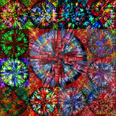 Digitale Kunst mit dem Titel "Kaléidoscop'homme" von Henry Neu, Original-Kunstwerk, Digitale Malerei