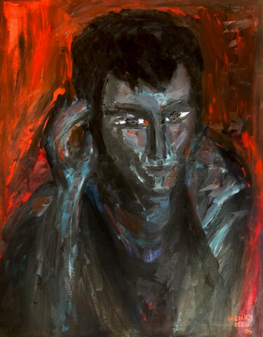 Painting titled "Hugo, l'écorché vif" by Henry Neu, Original Artwork, Oil