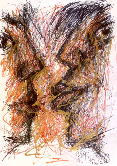 Disegno intitolato "L'insouciance" da Henry Neu, Opera d'arte originale, pigmenti