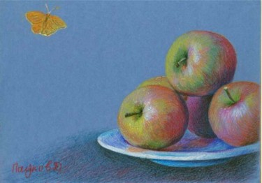 Картина под названием "Яблоки" - Dmitry Paukov, Подлинное произведение искусства, Масло