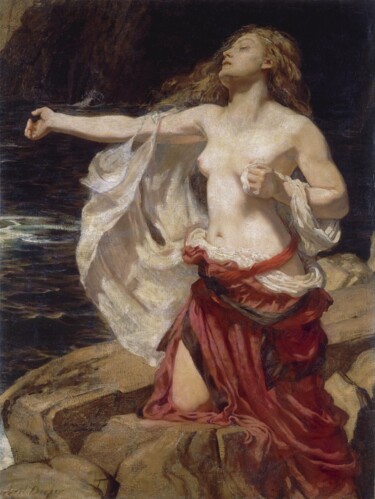 Pintura intitulada "Ariadne" por Herbert James Draper, Obras de arte originais, Óleo
