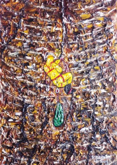 Картина под названием "la spéléo" - Christian Thiefaine, Подлинное произведение искусства, Масло
