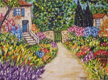 Peinture intitulée "le jardin de mon en…" par Christian Thiefaine, Œuvre d'art originale, Huile
