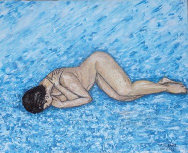 Peinture intitulée "le repos de la dame…" par Christian Thiefaine, Œuvre d'art originale, Huile