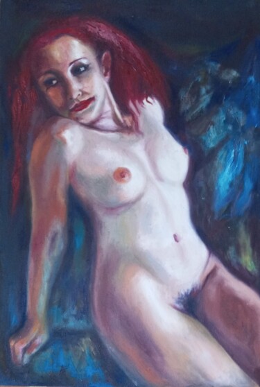 Schilderij getiteld "Desnudo#1" door Heriam Dario Alfonso Vilches (Hedar_artist), Origineel Kunstwerk, Olie Gemonteerd op Fr…