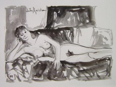 Dessin intitulée "etude de nu" par Heritier-Marrida, Œuvre d'art originale