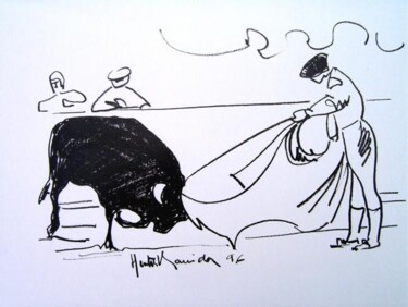 Drawing titled "TAUROMACHIE" by Heritier-Marrida, Original Artwork