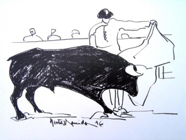 Drawing titled "TAUROMACHIE" by Heritier-Marrida, Original Artwork