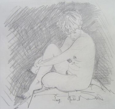 Drawing titled "nu" by Heritier-Marrida, Original Artwork