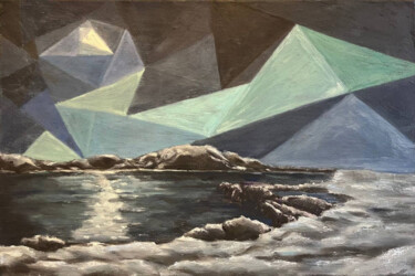 Malerei mit dem Titel "Небо над Териберкой" von Herman Danilov, Original-Kunstwerk, Öl