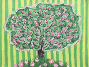 Картина под названием "Райское дерево" - Мир, Подлинное произведение искусства, Акрил