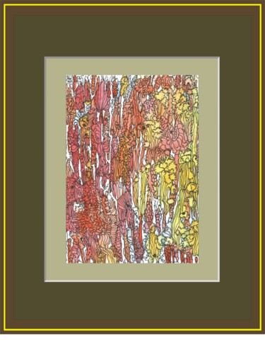 Картина под названием "Узоры осени" - Мир, Подлинное произведение искусства, Гуашь