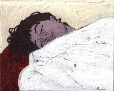 Pintura titulada "L'homme qui dort" por Hermione, Obra de arte original