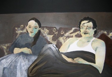 Pintura titulada "Le canapé" por Hermione, Obra de arte original, Oleo