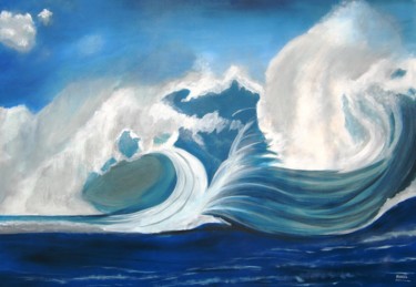 Painting titled "Storm: Natuurelemen…" by Herna Deleu, Original Artwork, Acrylic