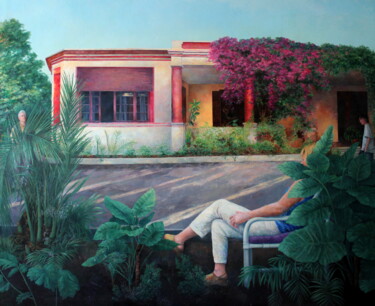 Painting titled "LE RIAD - TÁNGER" by Hernández Consuelo, Original Artwork, Oil