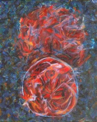 Peinture intitulée "Samouraï" par Martine Hernandez, Œuvre d'art originale, Huile