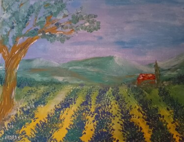 Schilderij getiteld "La Provence" door Mora, Origineel Kunstwerk, Acryl