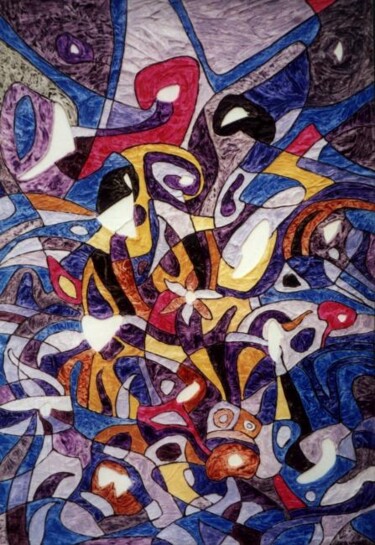 Painting titled "sueño del arlequin" by Hernandiz, Original Artwork