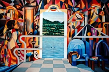 Peinture intitulée "el hotel" par Hernandiz, Œuvre d'art originale