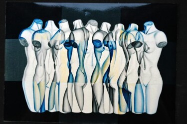 Pintura titulada "el grupo humano" por Hernandiz, Obra de arte original