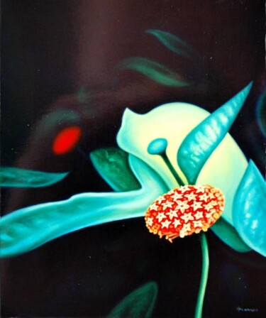 Schilderij getiteld "composicion floral" door Hernandiz, Origineel Kunstwerk