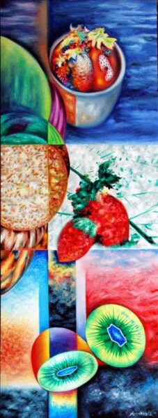 Schilderij getiteld "frutas" door Hernandiz, Origineel Kunstwerk