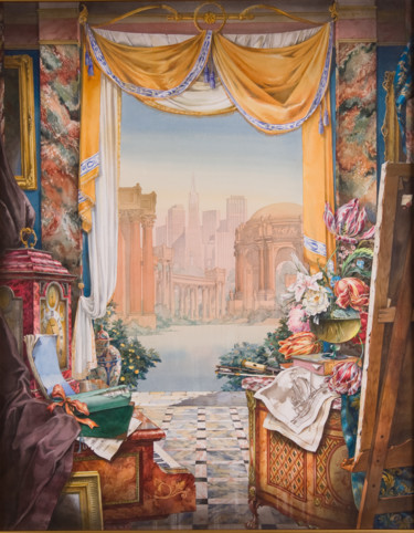 Painting titled "San Francisco Palac…" by Andrew Sievright, Original Artwork, Watercolor