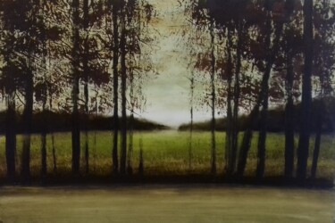 Peinture intitulée "promenade avec lise…" par Eric Herrmann, Œuvre d'art originale, Huile Monté sur Châssis en bois