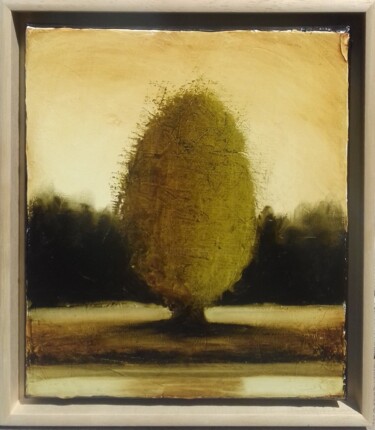 Painting titled "L'arbre cocon N° 8" by Eric Herrmann, Original Artwork, Oil Mounted on Wood Stretcher frame