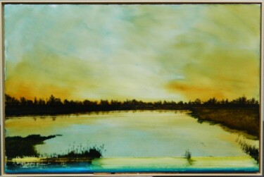 Painting titled "IMPRESSION N°2" by Eric Herrmann, Original Artwork, Oil Mounted on Wood Stretcher frame