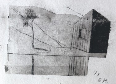 Incisioni, stampe intitolato "cabane 3" da Eric Herrmann, Opera d'arte originale, incisione