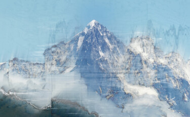 Arte digital titulada "L'Aiguille Verte de…" por Hervé Bailly-Basin, Obra de arte original, Trabajo Digital 2D