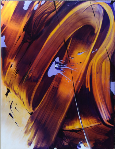 Painting titled "Orange" by Herve Bauve, Original Artwork, Acrylic
