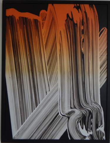 Malerei mit dem Titel "Orangeade" von Herve Bauve, Original-Kunstwerk, Acryl Auf Keilrahmen aus Holz montiert