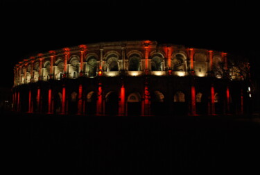 Fotografia intitolato "Black Arènes Nîmes" da Herve Bussy (Diaph), Opera d'arte originale