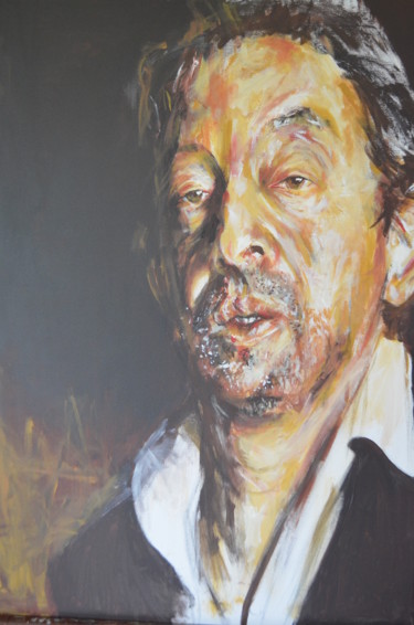 Painting titled "gainsbourg" by Hervé Castel, Original Artwork, Oil