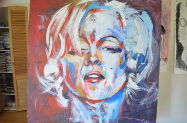 Painting titled "encore une Marilyn" by Hervé Castel, Original Artwork, Oil