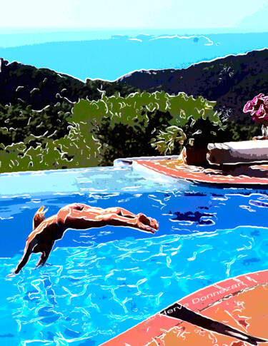 Fotografie mit dem Titel "Ibiza Jump" von Herve Donnezan, Original-Kunstwerk, Analog Fotografie