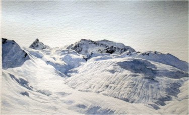 Painting titled "Montagne d'Outrey" by Hervé Espinosa, Original Artwork