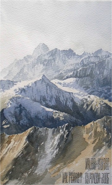 Painting titled "Val ferret" by Hervé Espinosa, Original Artwork