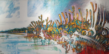 Ζωγραφική με τίτλο "Uyuni 1" από Hervé Fayolle, Αυθεντικά έργα τέχνης, Ακρυλικό