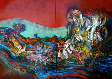 Pittura intitolato "PEINTURE" da Hervé Fayolle, Opera d'arte originale, Acrilico