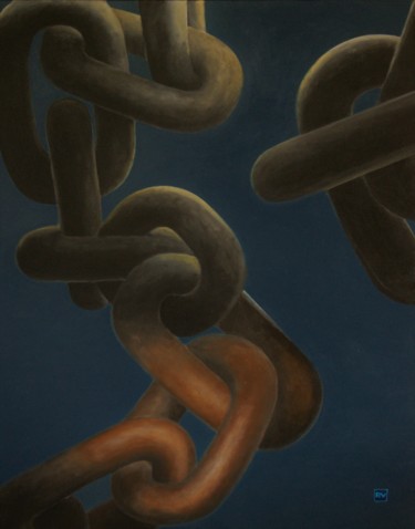 Malerei mit dem Titel ""Mouillage"" von Herve Fleury (RV), Original-Kunstwerk, Acryl