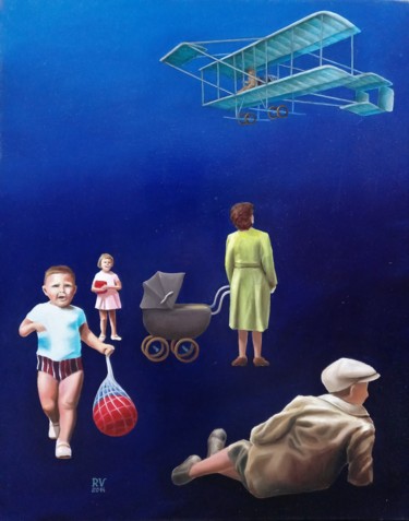 ""Histoire de famill…" başlıklı Tablo Herve Fleury (RV) tarafından, Orijinal sanat, Petrol